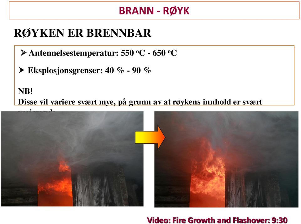 Disse vil variere svært mye, på grunn av at røykens