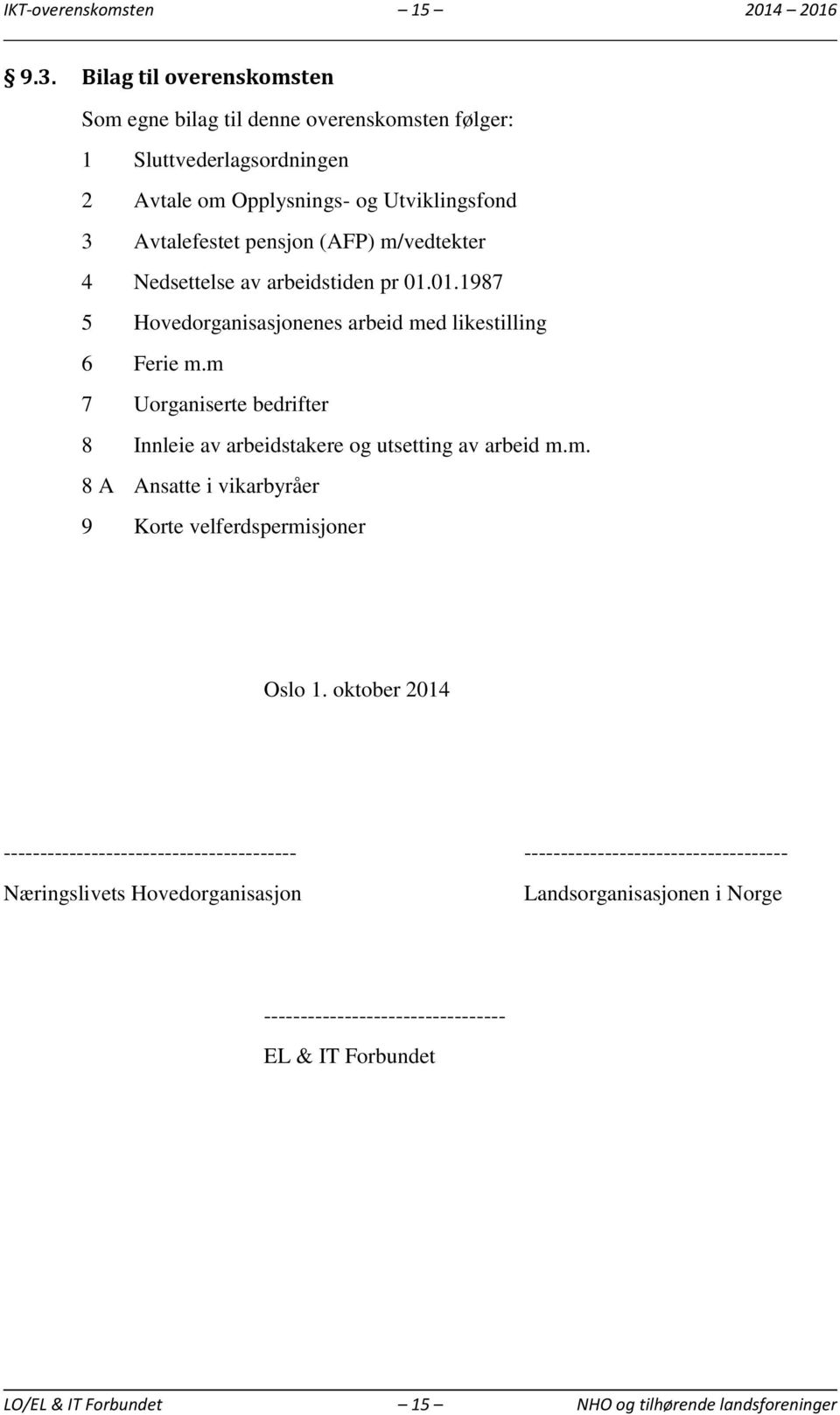 m/vedtekter 4 Nedsettelse av arbeidstiden pr 01.01.1987 5 Hovedorganisasjonenes arbeid med likestilling 6 Ferie m.