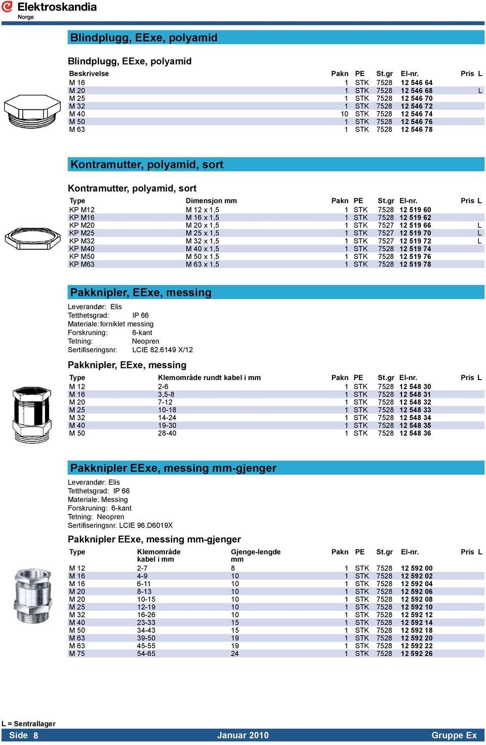 Pris L KP M12 M 12 x 1,5 1 STK 7528 12 519 60 KP M16 M 16 x 1,5 1 STK 7528 12 519 62 KP M20 M 20 x 1,5 1 STK 7527 12 519 66 L KP M25 M 25 x 1,5 1 STK 7527 12 519 70 L KP M32 M 32 x 1,5 1 STK 7527 12