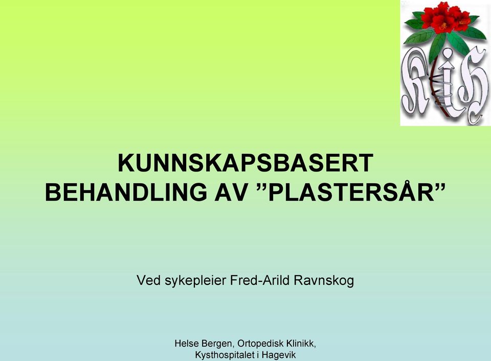 PLASTERSÅR Ved