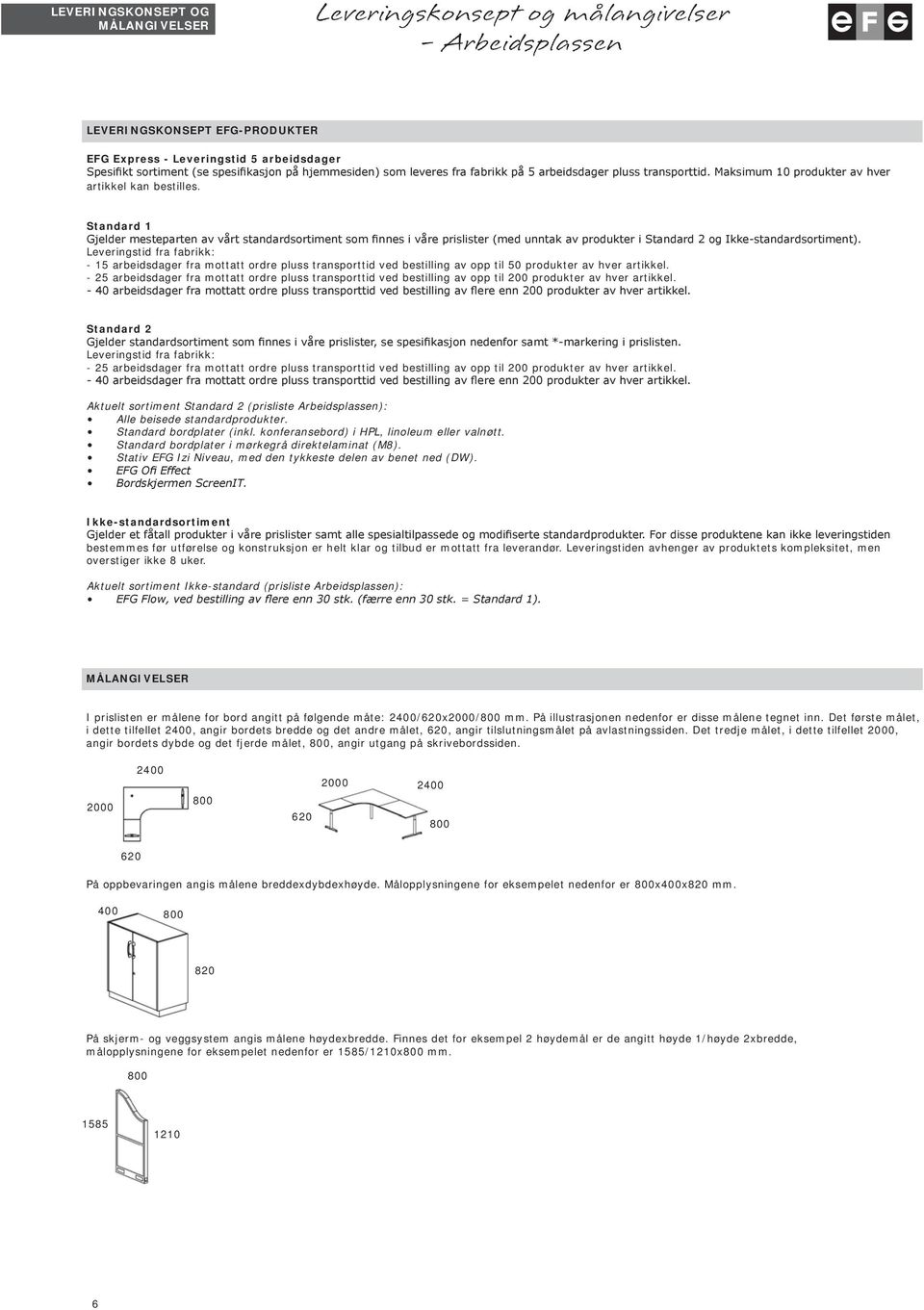 Standard 1 Gjelder mesteparten av vårt standardsortiment som finnes i våre prislister (med unntak av produkter i Standard 2 og Ikke-standardsortiment).