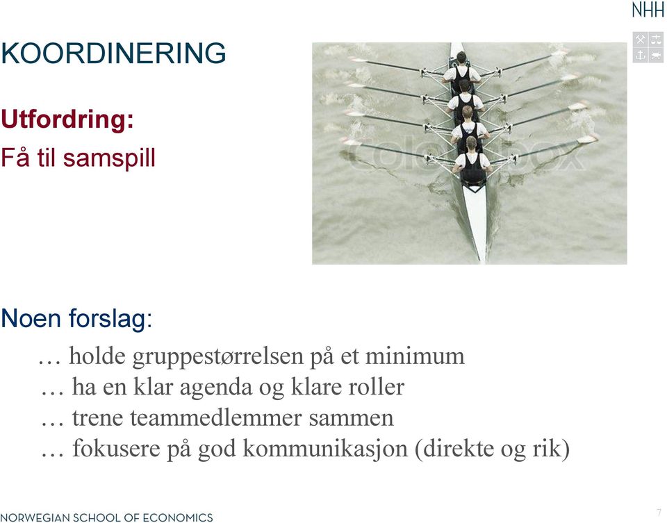 en klar agenda og klare roller trene teammedlemmer