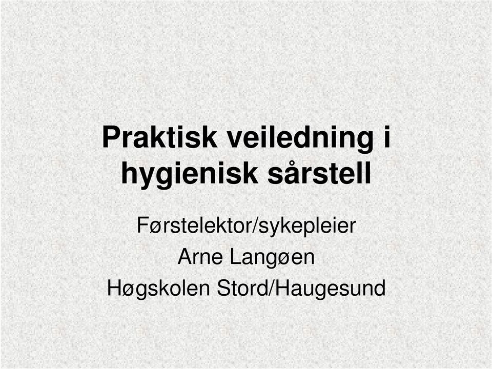 Førstelektor/sykepleier