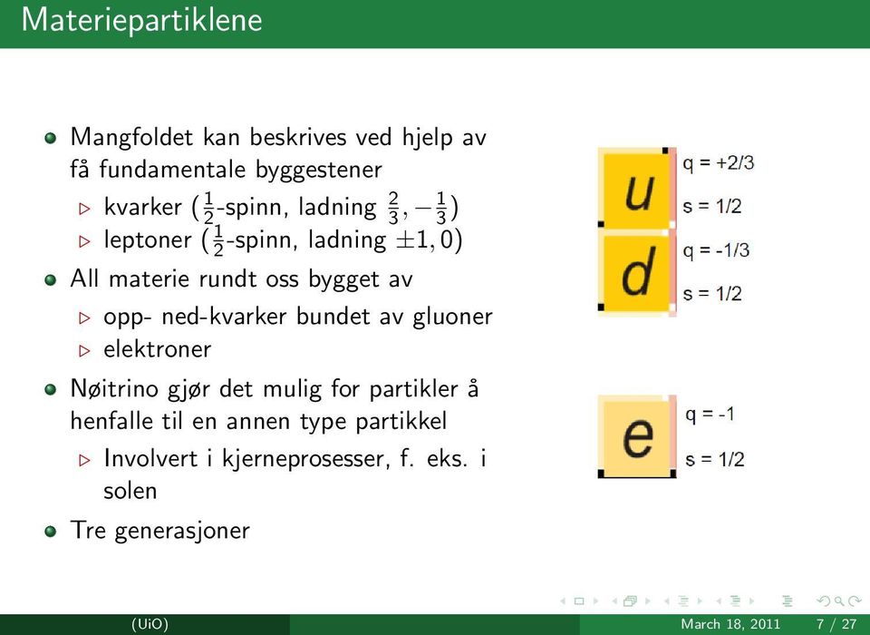 ned-kvarker bundet av gluoner elektroner Nøitrino gjør det mulig for partikler å henfalle til en