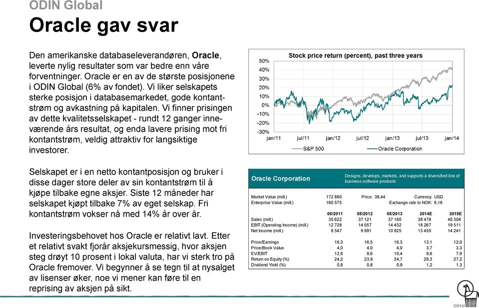 Vi finner prisingen av dette kvalitetsselskapet - rundt 12 ganger inneværende års resultat, og enda lavere prising mot fri kontantstrøm, veldig attraktiv for langsiktige investorer.