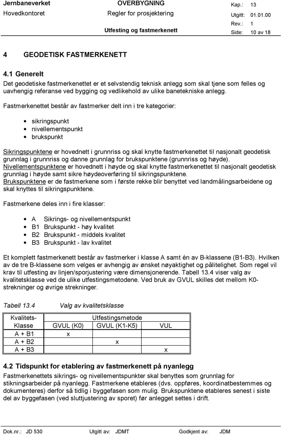 Fastmerkenettet består av fastmerker delt inn i tre kategorier: sikringspunkt nivellementspunkt brukspunkt Sikringspunktene er hovednett i grunnriss og skal knytte fastmerkenettet til nasjonalt