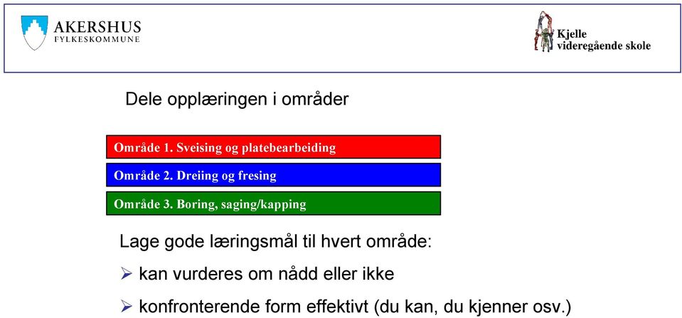 Dreiing og fresing Område 3.