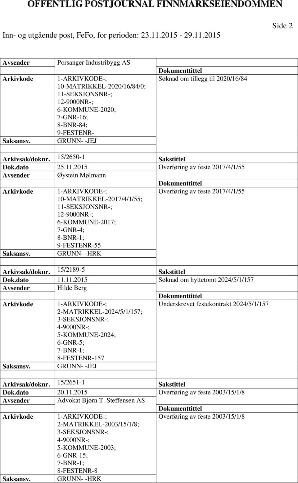 2015 Overføring av feste 2017/4/1/55 Avsender Øystein Mølmann Overføring av feste 2017/4/1/55 10-MATRIKKEL-2017/4/1/55; 11-SEKSJONSNR-; 12-9000NR-; 6-KOMMUNE-2017; 7-GNR-4; 8-BNR-1; 55 Arkivsak/doknr.