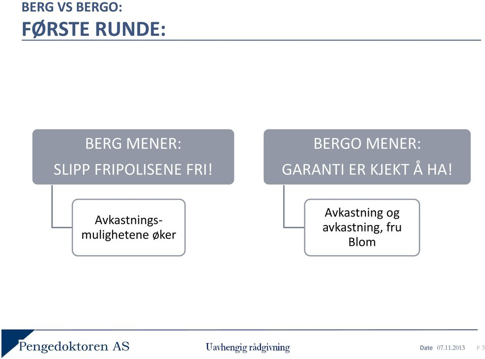 BERGO MENER: GARANTI ER KJEKT Å HA!