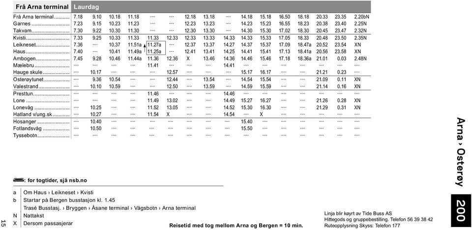 50 2.35N Leikneset... 7.36 10.37 11.51a 11.27a 12.37 13.37 14.27 14.37 15.37 17.09 18.47a 20.52 23.54 XN Haus... 7.40 10.41 11.49a 11.25a 12.41 13.41 14.25 14.41 15.41 17.13 18.41a 20.56 23.