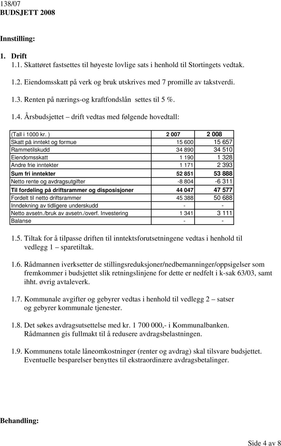 ) 2 007 2 008 Skatt på inntekt og formue 15 600 15 657 Rammetilskudd 34 890 34 510 Eiendomsskatt 1 190 1 328 Andre frie inntekter 1 171 2 393 Sum fri inntekter 52 851 53 888 Netto rente og