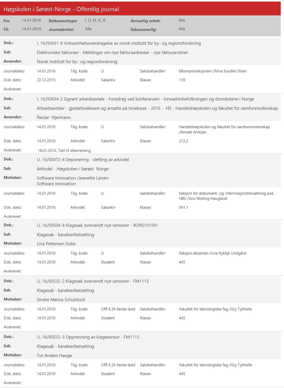 2015 Arkivdel: Sakarkiv 139 I, 16/00434-2 Signert arbeidsavtale - Foredrag ved konferansen - Innvadrerbefolkningen og domstolene i Norge Arbeidsavtaler - gjesteforelesere og ansatte på timebasis -