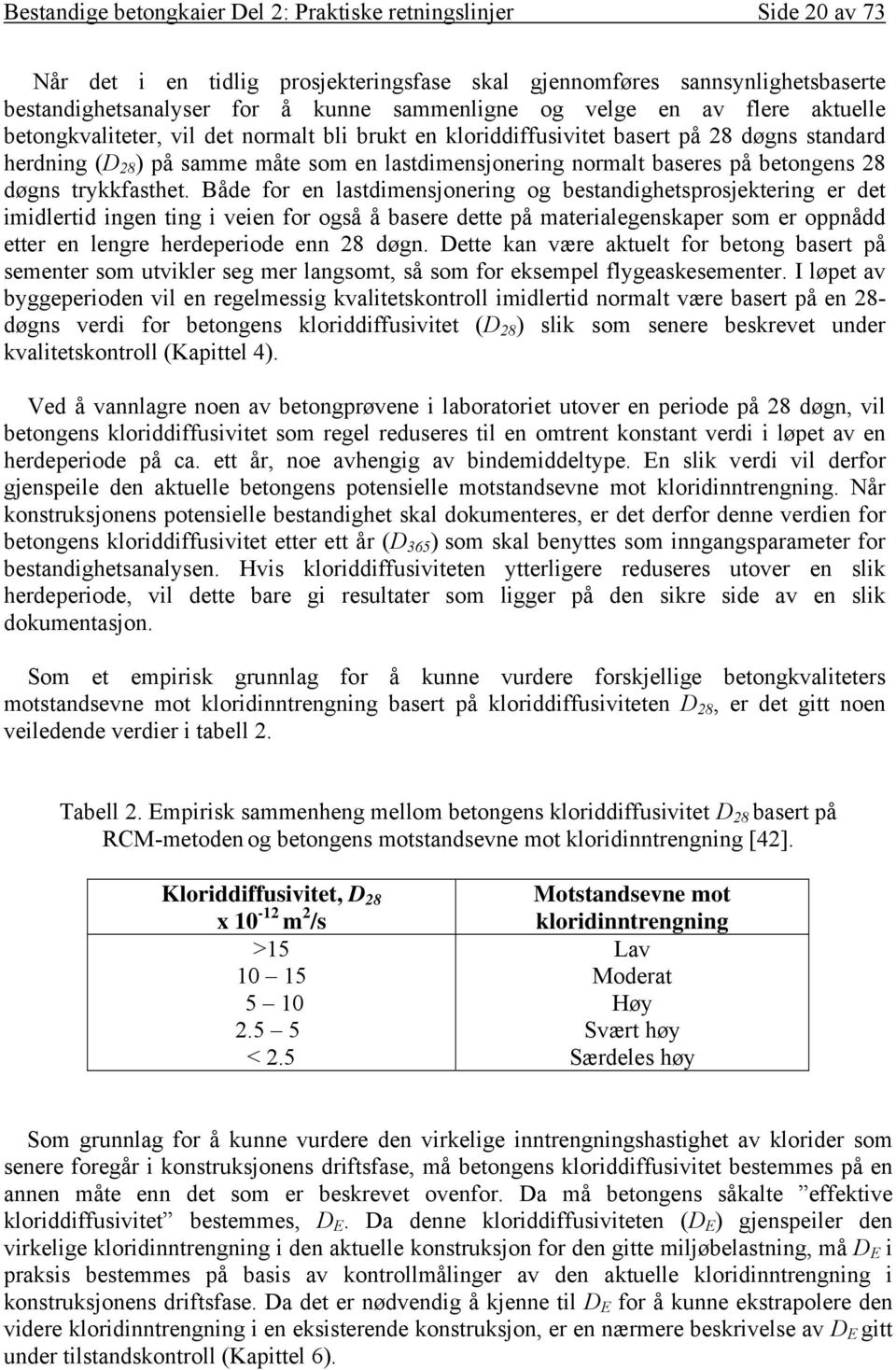 betongens 28 døgns trykkfasthet.