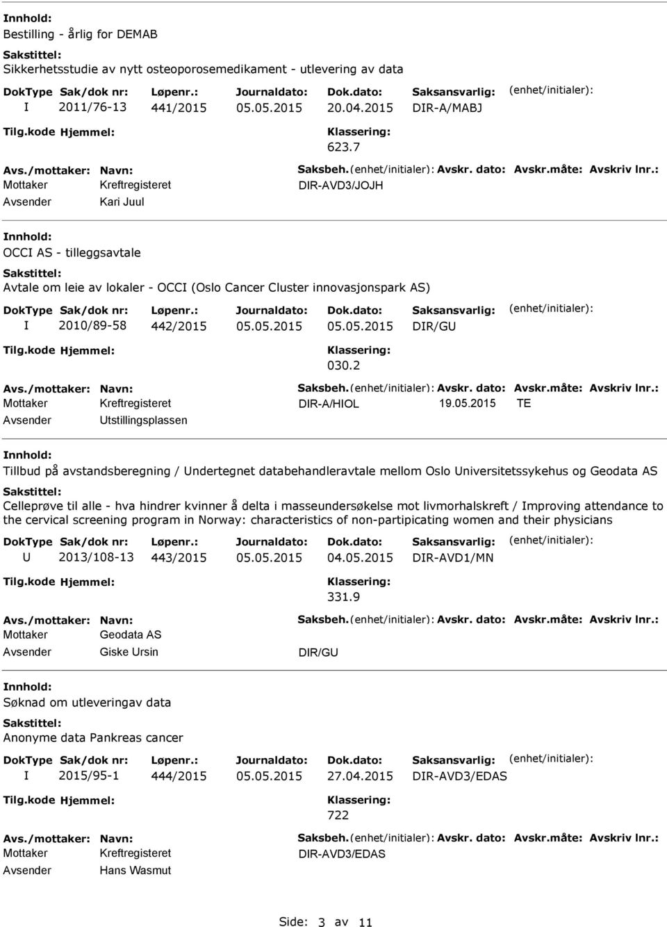 Avskr. dato: Avskr.måte: Avskriv lnr.: DR-A/HOL 19.05.