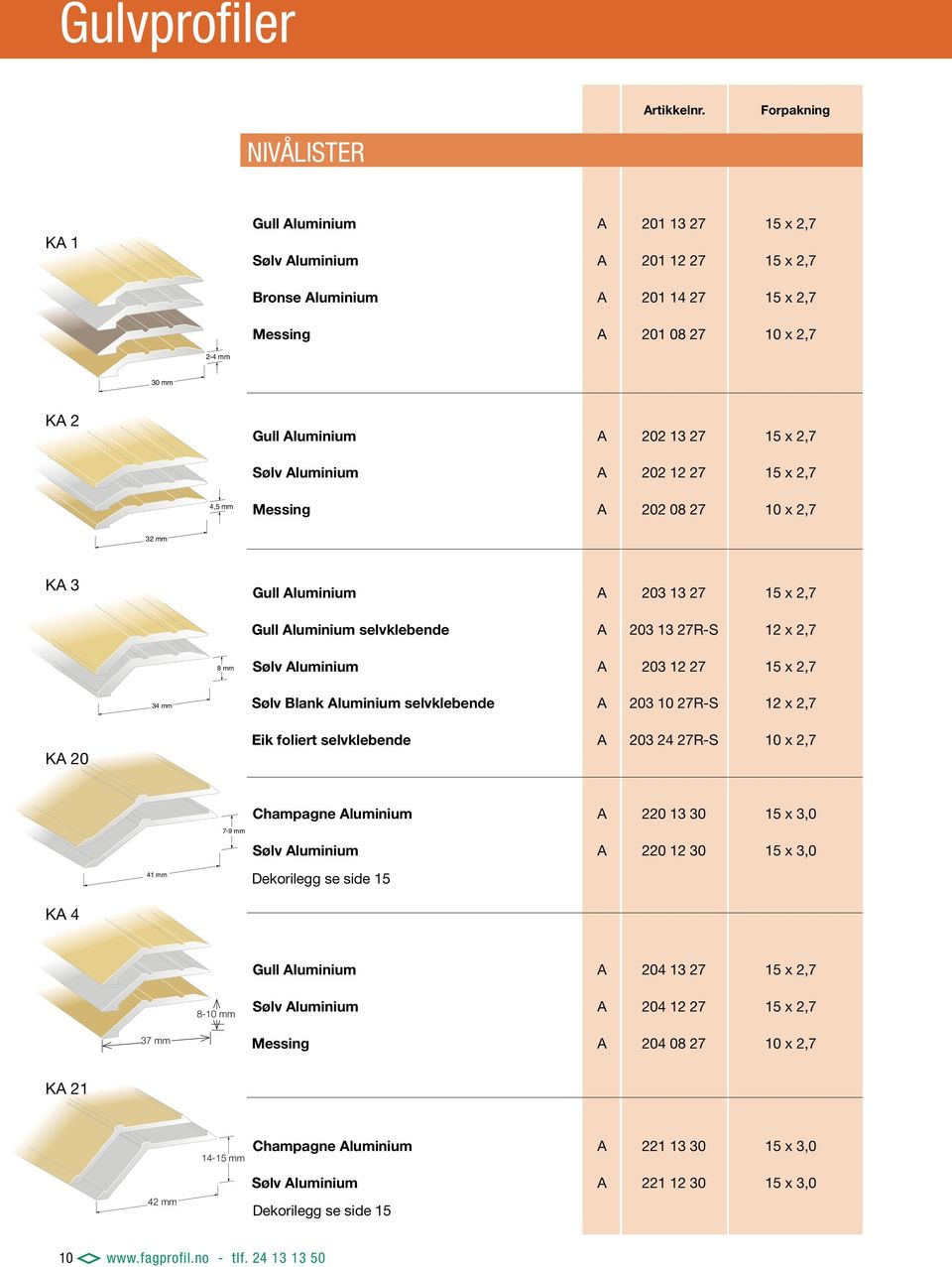 4,5 202 08 27 10 x 2,7 32 K 3 luminium 203 13 27 15 x 2,7 luminium selvklebende 203 13 27R-S 12 x 2,7 8 luminium 203 12 27 15 x 2,7 34 Blank luminium selvklebende 203 10 27R-S 12 x 2,7 K 20 Eik