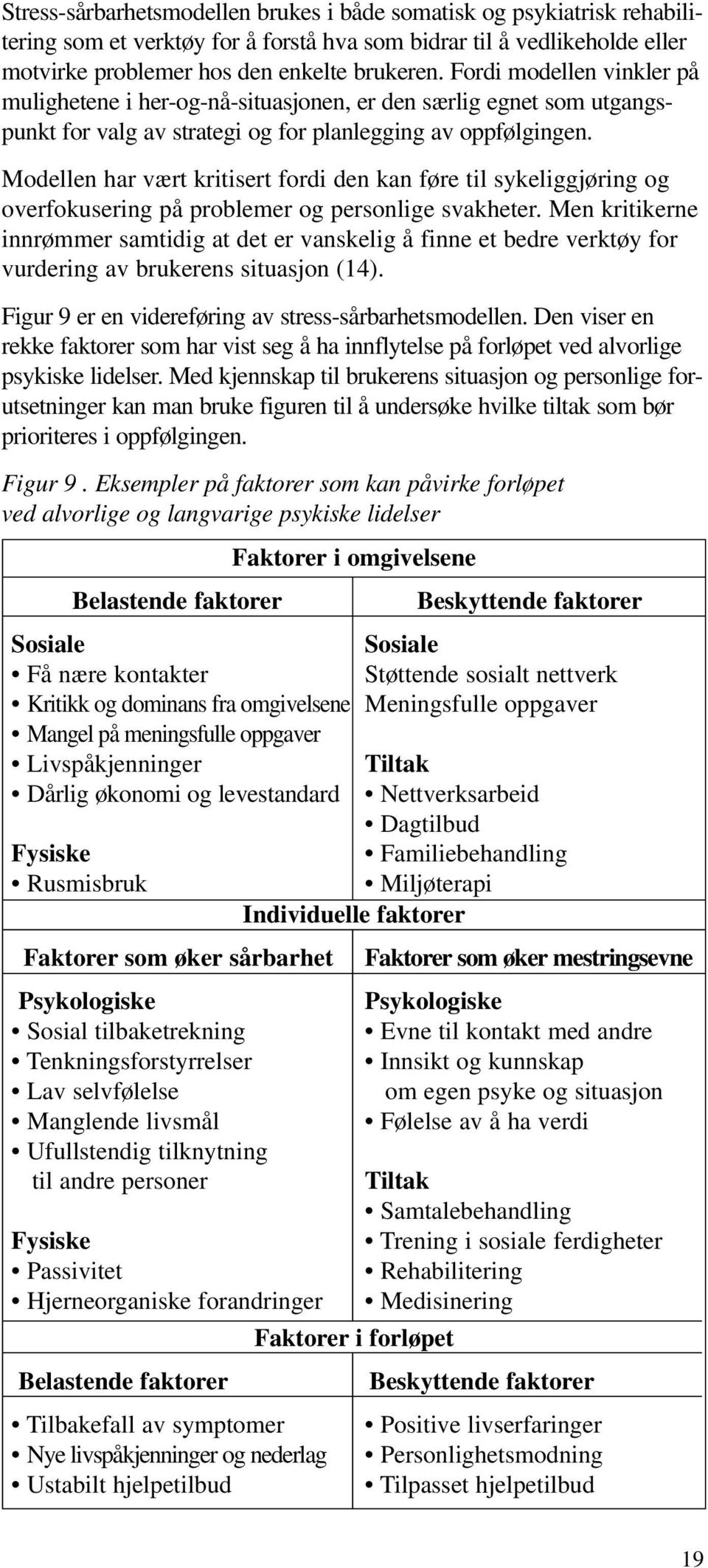 Modellen har vært kritisert fordi den kan føre til sykeliggjøring og overfokusering på problemer og personlige svakheter.