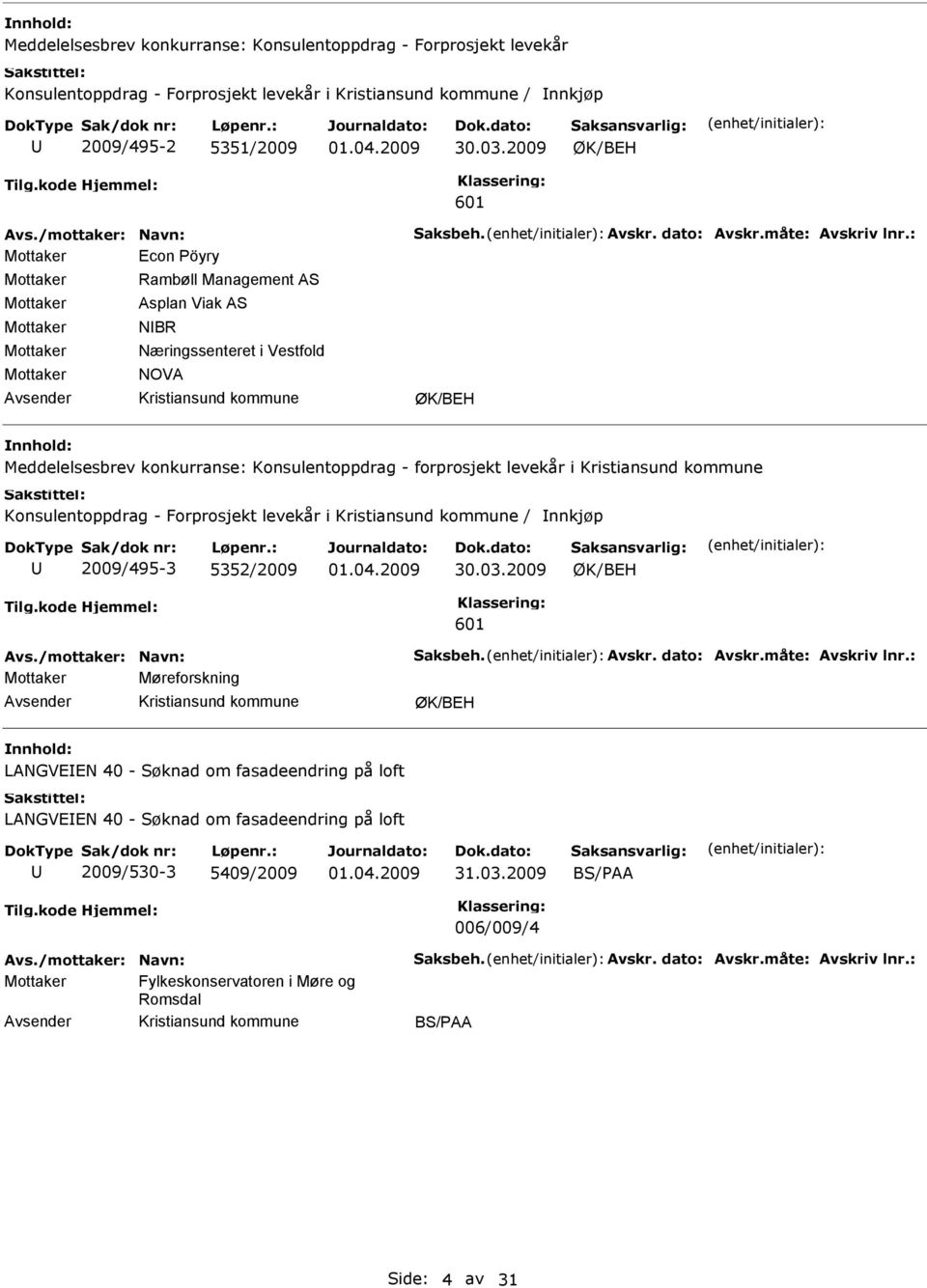 : Mottaker con Pöyry Mottaker Mottaker Mottaker Mottaker Mottaker Rambøll Management AS Asplan Viak AS NBR Næringssenteret i Vestfold NOVA ØK/BH Meddelelsesbrev konkurranse: Konsulentoppdrag -