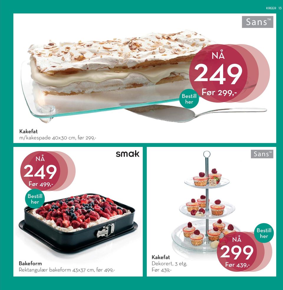 Rektangulær bakeform 43x37 cm, før 499,-