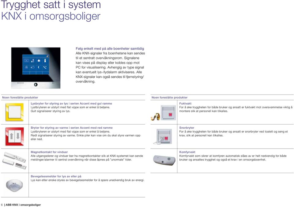 Alle KNX-signaler kan også sendes til fjernstyring/ overvåkning.