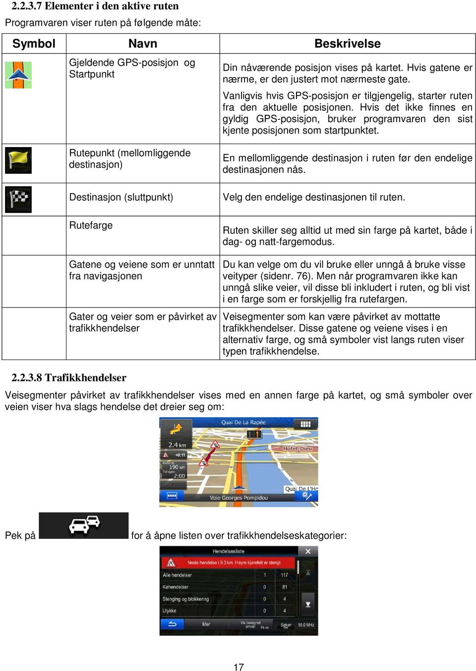 Hvis det ikke finnes en gyldig GPS-posisjon, bruker programvaren den sist kjente posisjonen som startpunktet.