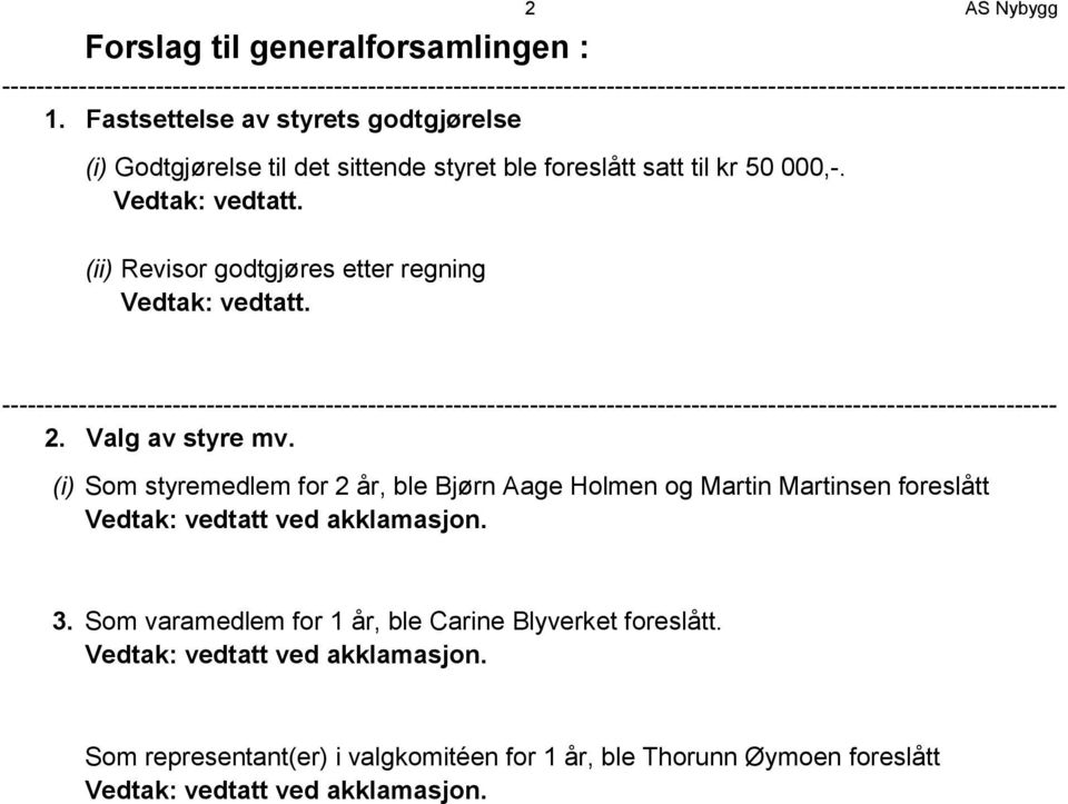 (ii) Revisor godtgjøres etter regning Vedtak: vedtatt.