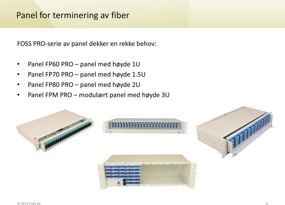 Panel FP70 PRO panel med høyde 1.