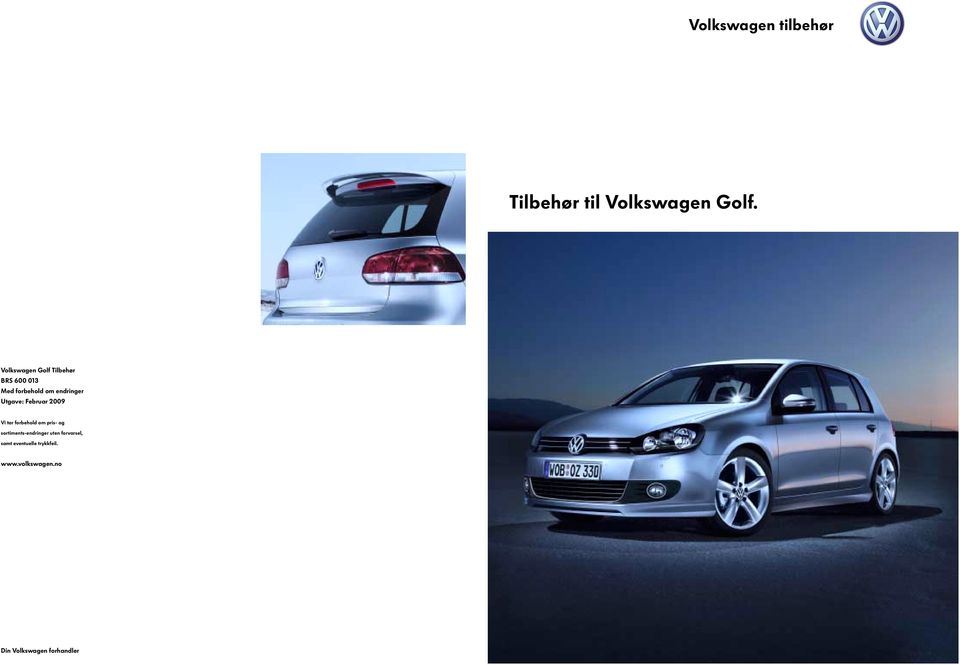 Tilbehør til Volkswagen Golf. - PDF Free Download