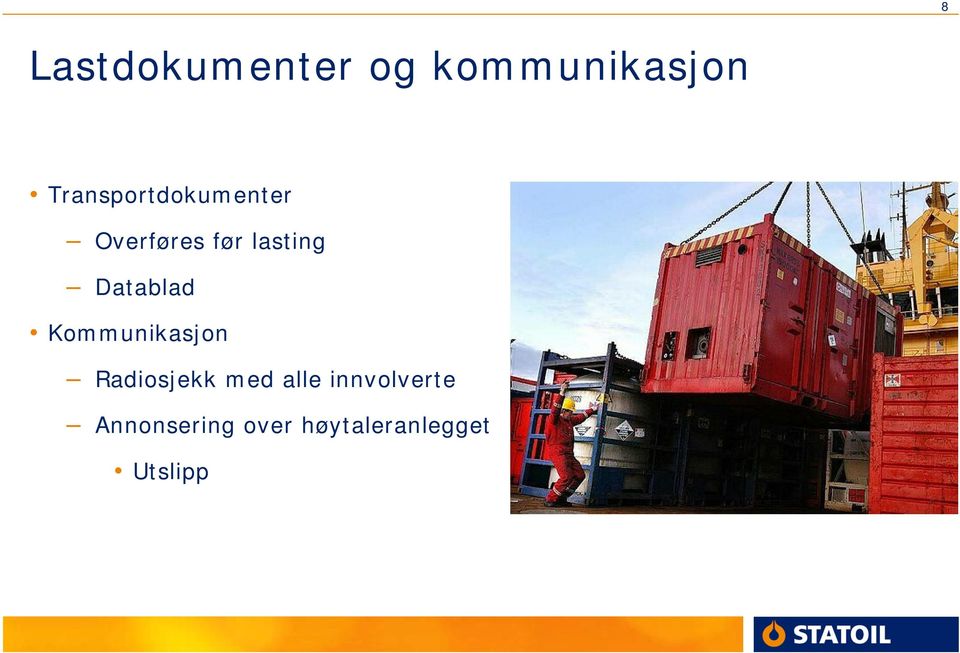 Datablad Kommunikasjon Radiosjekk med alle