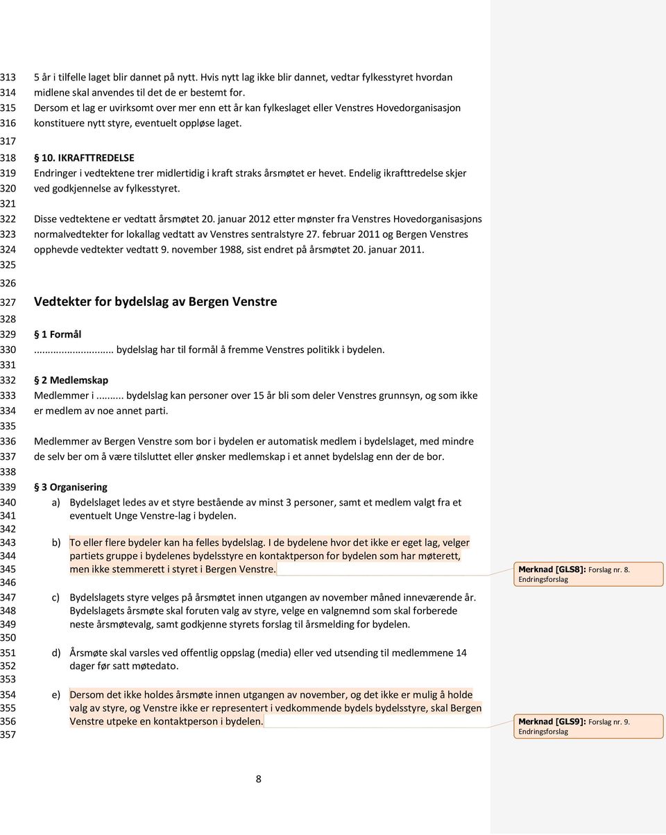 Dersom et lag er uvirksomt over mer enn ett år kan fylkeslaget eller Venstres Hovedorganisasjon konstituere nytt styre, eventuelt oppløse laget. 10.