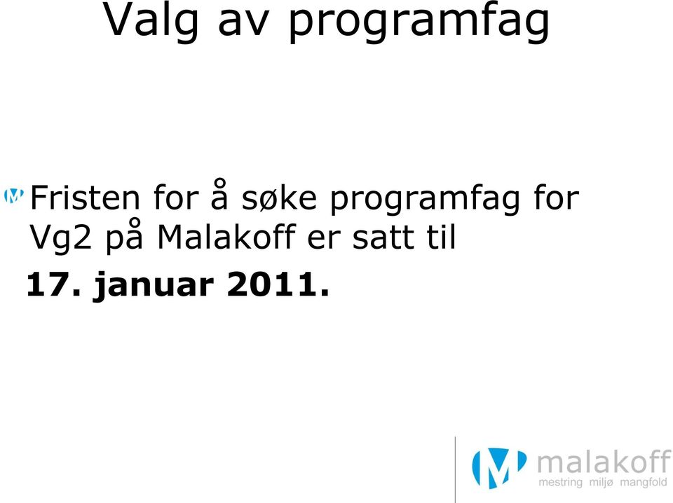 programfag for Vg2 på