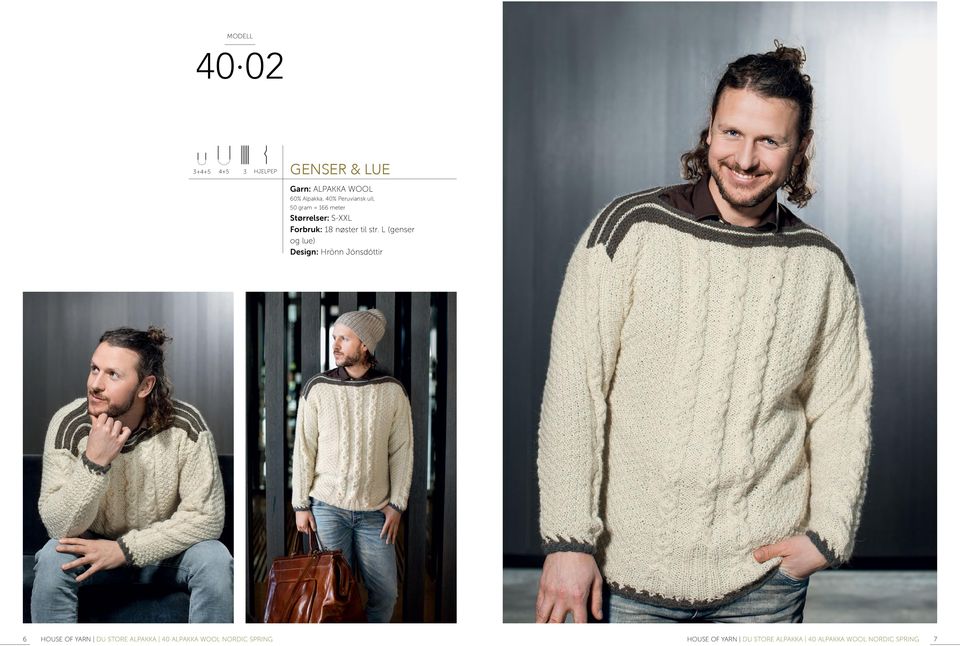 L (genser og lue) 6 HOUSE OF YARN DU STORE ALPAKKA 40