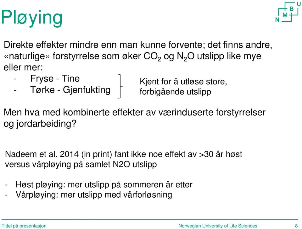 kombinerte effekter av værinduserte forstyrrelser og jordarbeiding? Nadeem et al.