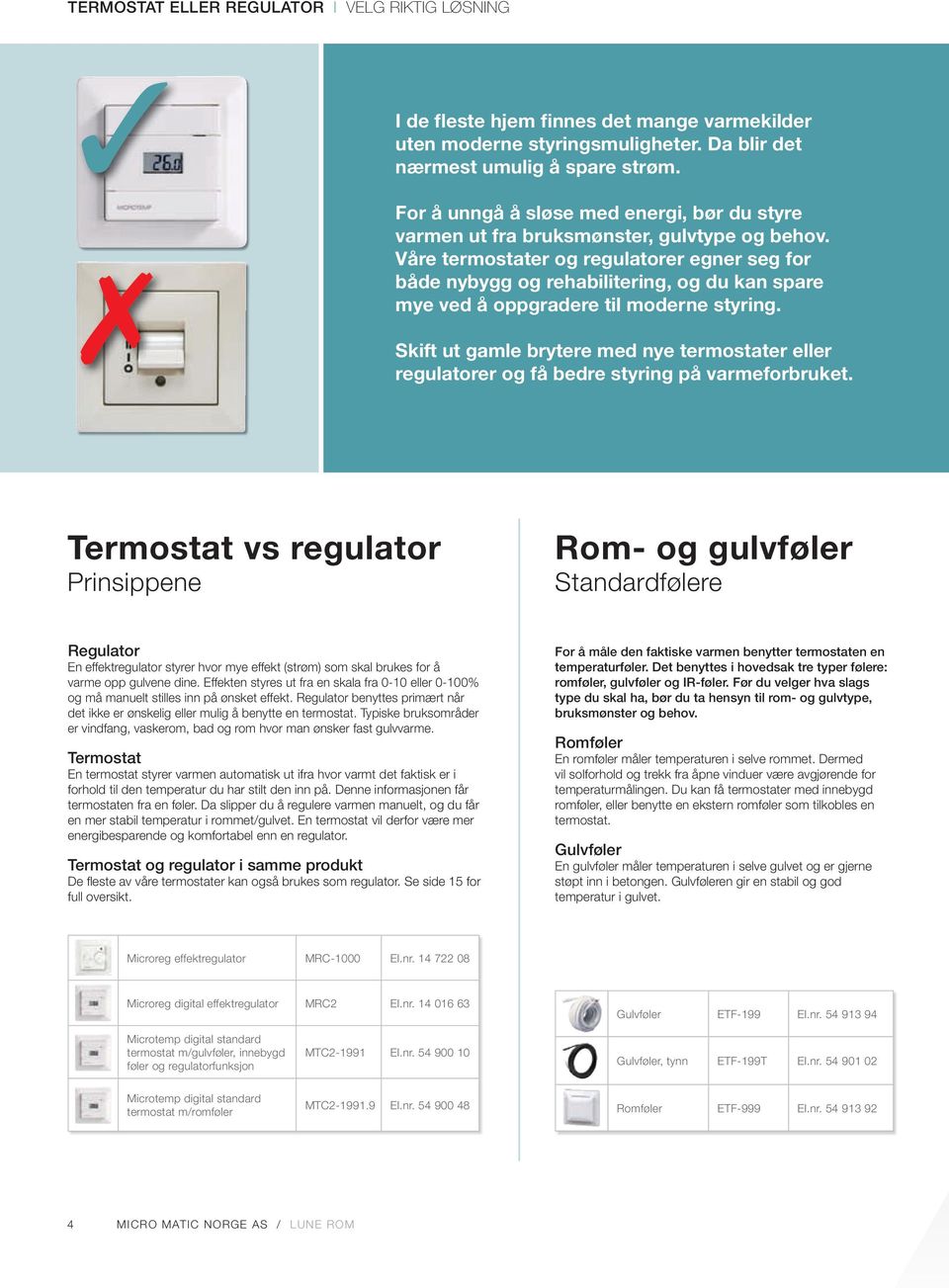 Våre termostater og regulatorer egner seg for både nybygg og rehabilitering, og du kan spare mye ved å oppgradere til moderne styring.