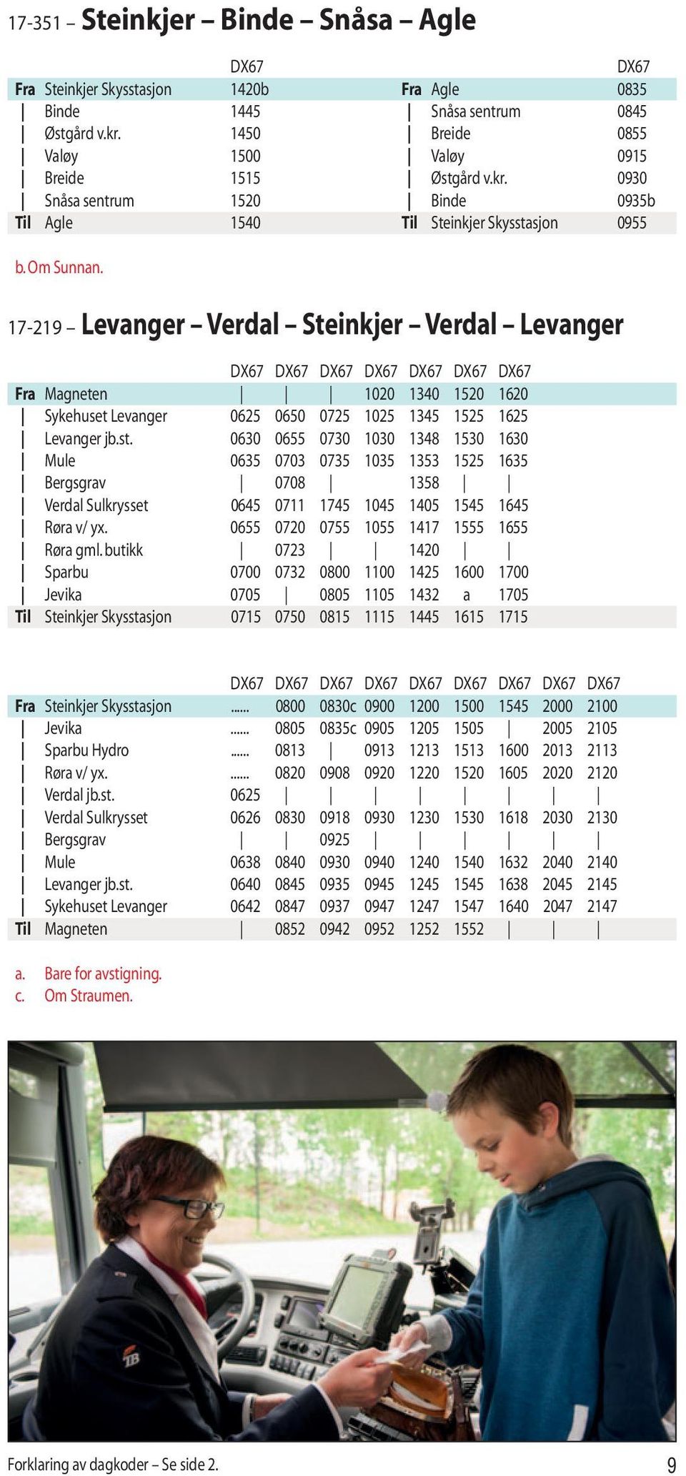 17-219 Levanger Verdal Steinkjer Verdal Levanger DX67 DX67 DX67 DX67 DX67 DX67 DX67 Fra Magneten 1020 1340 1520 1620 Sykehuset Levanger 0625 0650 0725 1025 1345 1525 1625 Levanger jb.st.