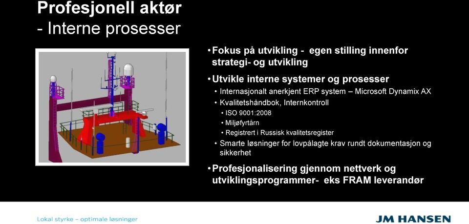 Internkontroll ISO 9001:2008 Miljøfyrtårn Registrert i Russisk kvalitetsregister Smarte løsninger for lovpålagte