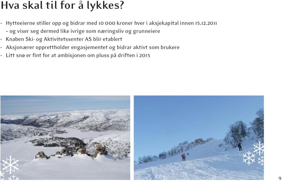 2011 og viser seg dermed like ivrige som næringsliv og grunneiere Knaben Ski- og