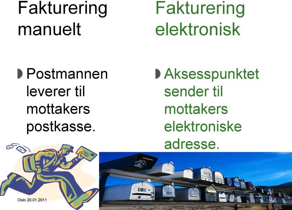 til mottakers postkasse.