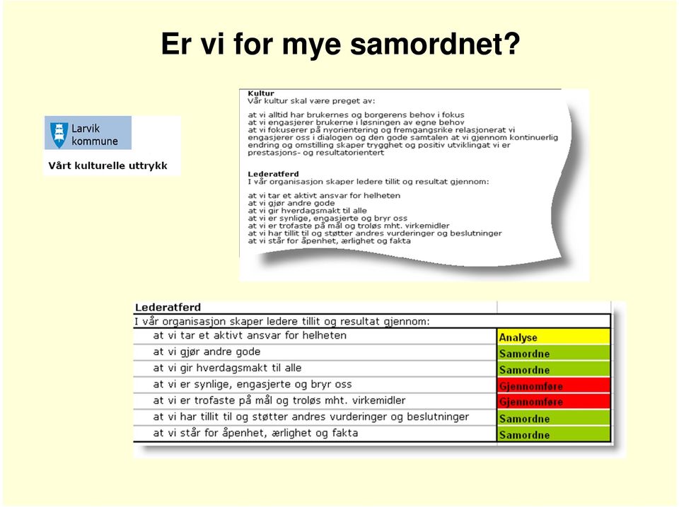 samordnet?