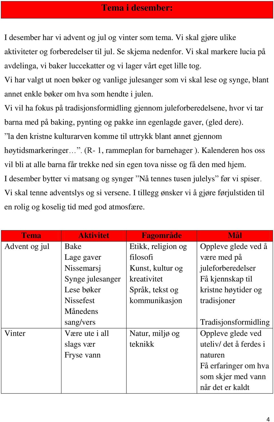 Vi har valgt ut noen bøker og vanlige julesanger som vi skal lese og synge, blant annet enkle bøker om hva som hendte i julen.