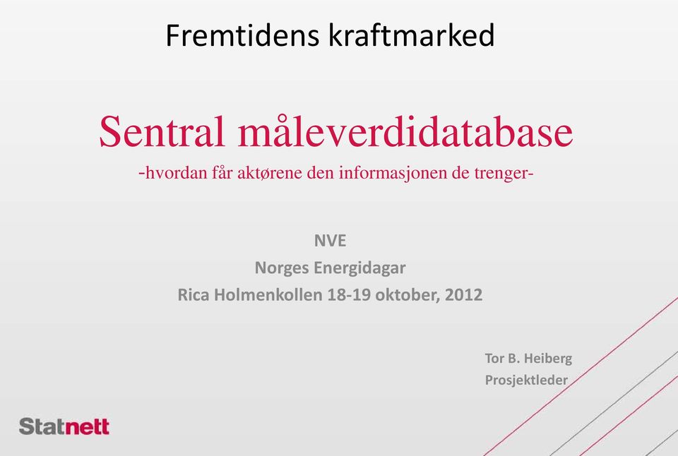 informasjonen de trenger- NVE Norges