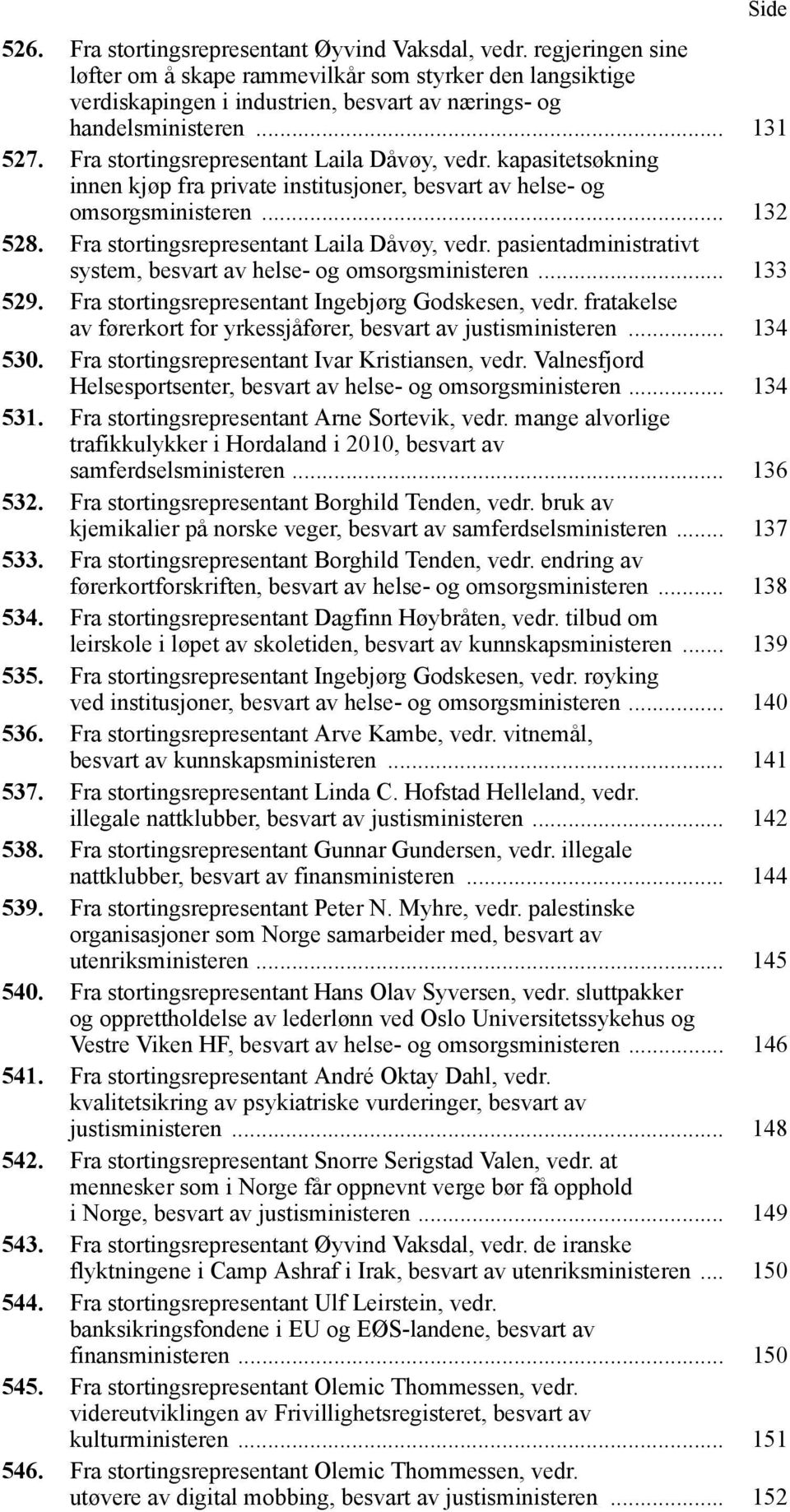 Fra stortingsrepresentant Laila Dåvøy, vedr. kapasitetsøkning innen kjøp fra private institusjoner, besvart av helse- og omsorgsministeren... 132 528. Fra stortingsrepresentant Laila Dåvøy, vedr.