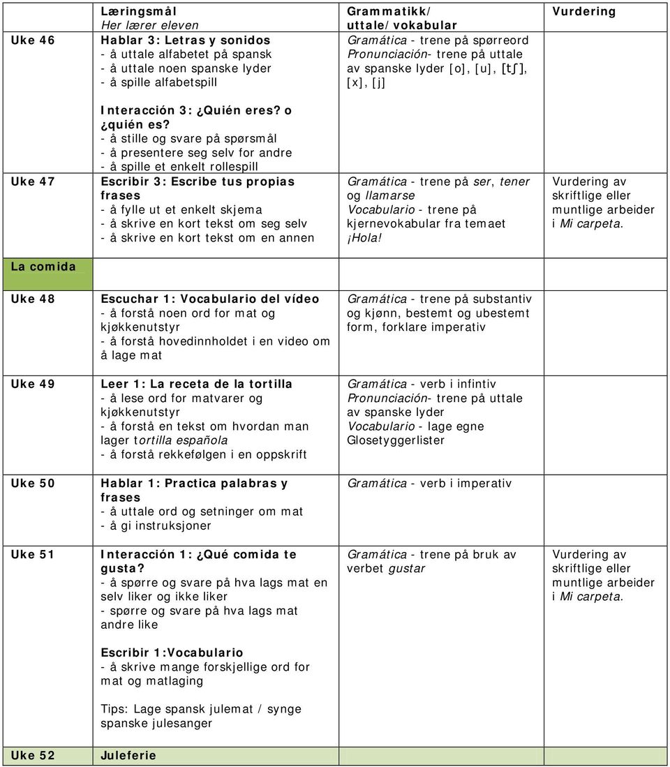 å skrive en kort tekst om en annen ser, tener og llamarse Vocabulario - trene på kjernevokabular fra temaet Hola!