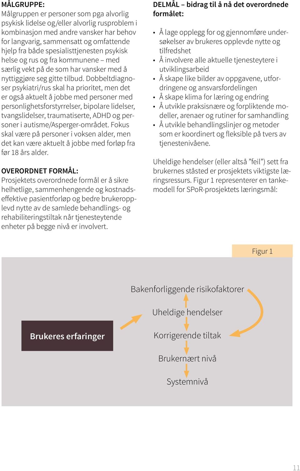 Dobbeltdiagnoser psykiatri/rus skal ha prioritet, men det er også aktuelt å jobbe med personer med personlighetsforstyrrelser, bipolare lidelser, tvangslidelser, traumatiserte, ADHD og personer i