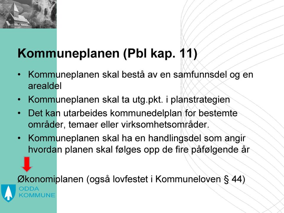 i planstrategien Det kan utarbeides kommunedelplan for bestemte områder, temaer eller