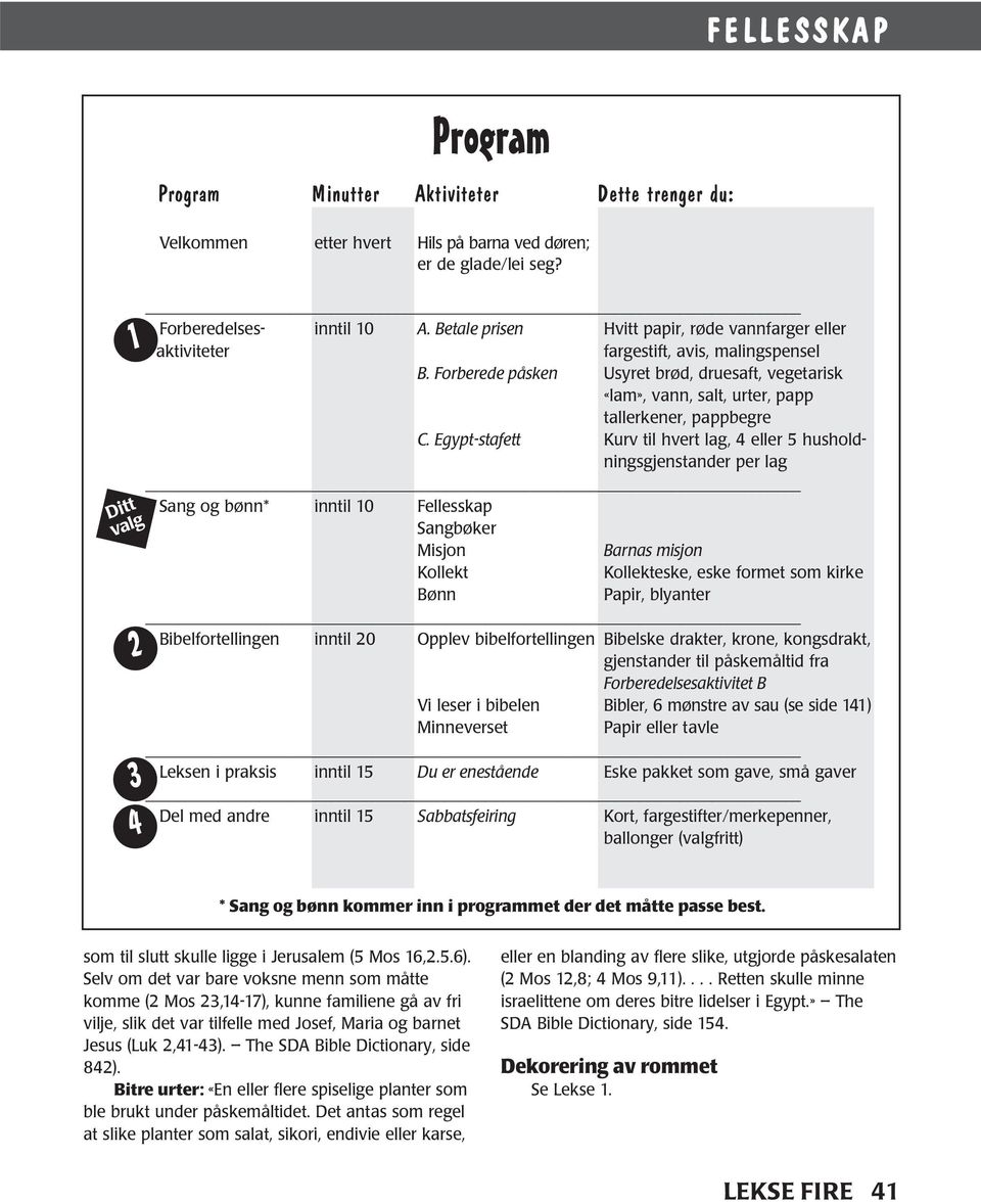 Forberede påsken Usyret brød, druesaft, vegetarisk «lam», vann, salt, urter, papp tallerkener, pappbegre C.