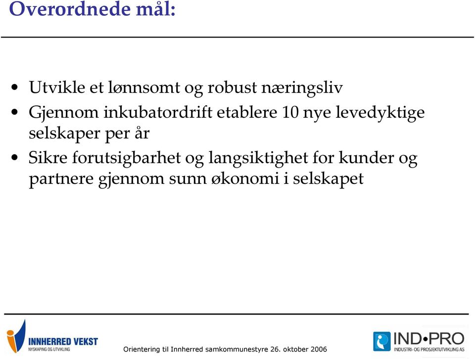 levedyktige selskaper per år Sikre forutsigbarhet og