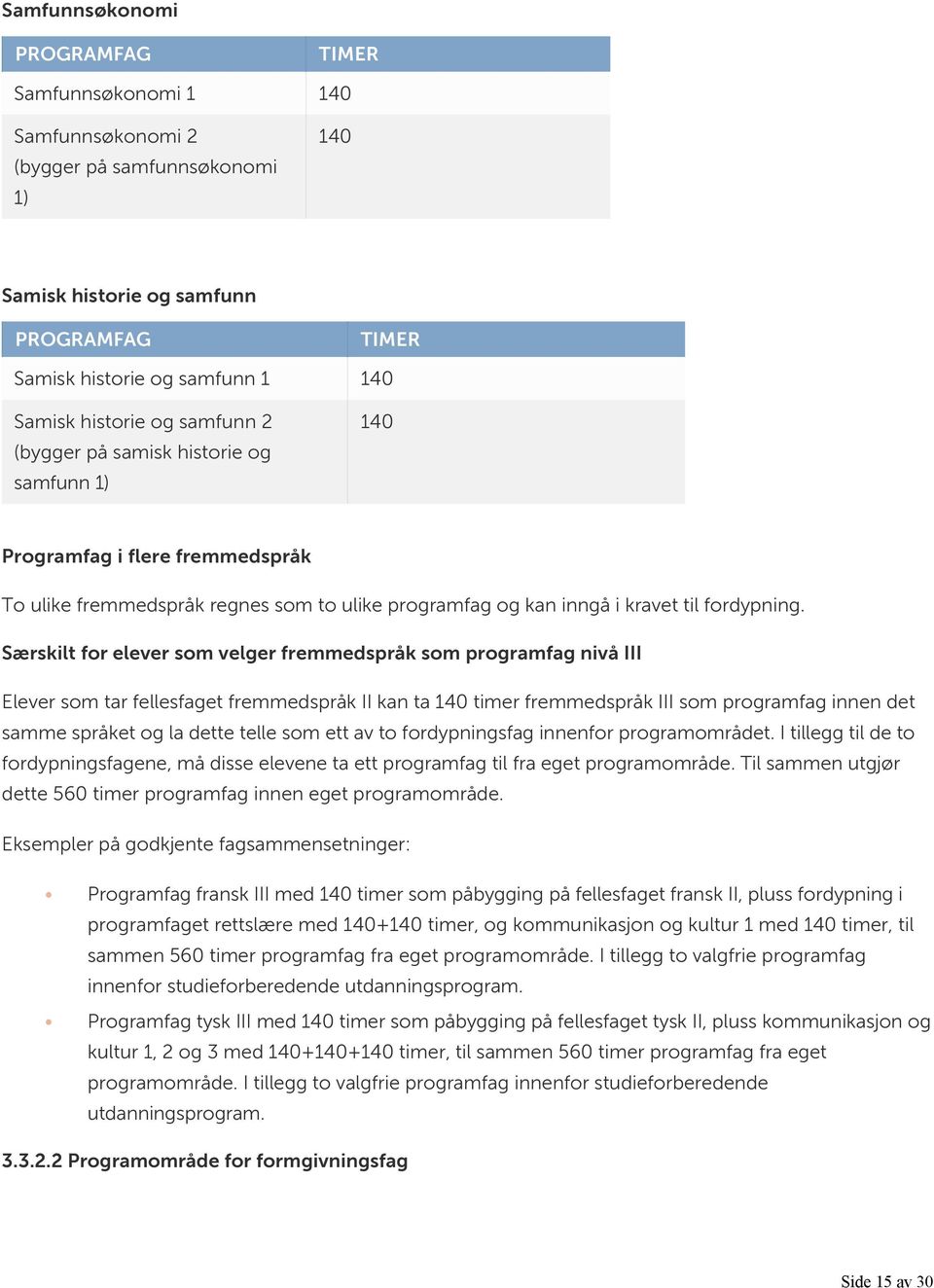 Særskilt for elever som velger fremmedspråk som programfag nivå III Elever som tar fellesfaget fremmedspråk II kan ta timer fremmedspråk III som programfag innen det samme språket og la dette telle