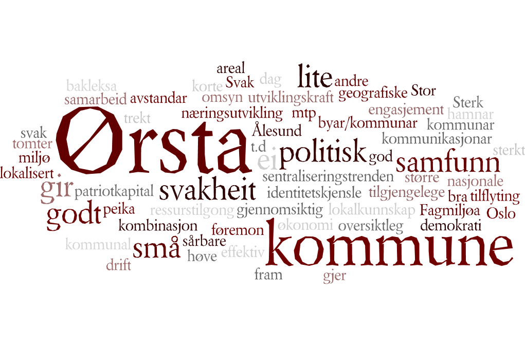 Struktur og konklusjon Ørsta kommune i dag Styrker: STOR LOKALKUNNSKAP OG STERK IDENTITET Eit oversiktleg samfunn med korte geografiske avstandar.