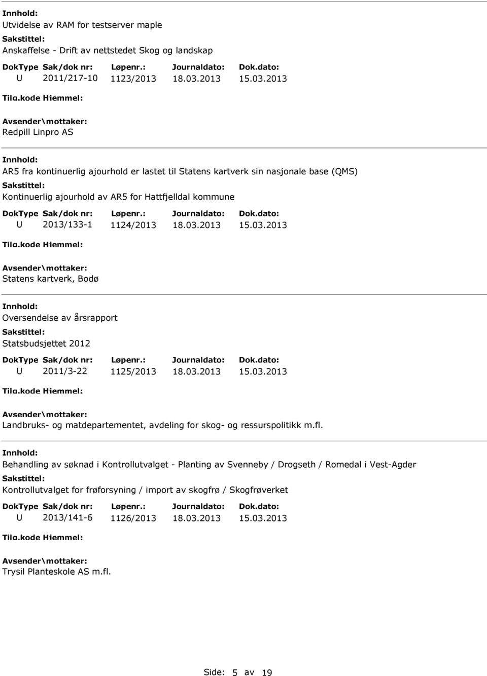 1125/2013 Landbruks- og matdepartementet, avdeling for skog- og ressurspolitikk m.fl.