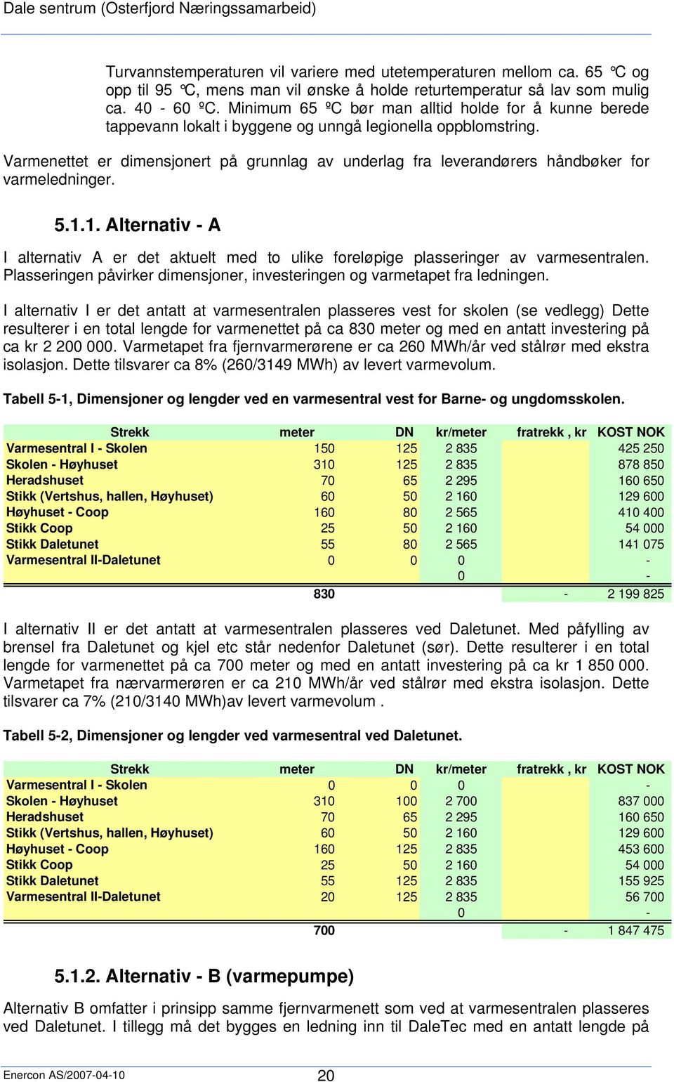 Varmenettet er dimensjonert på grunnlag av underlag fra leverandørers håndbøker for varmeledninger. 5.1.